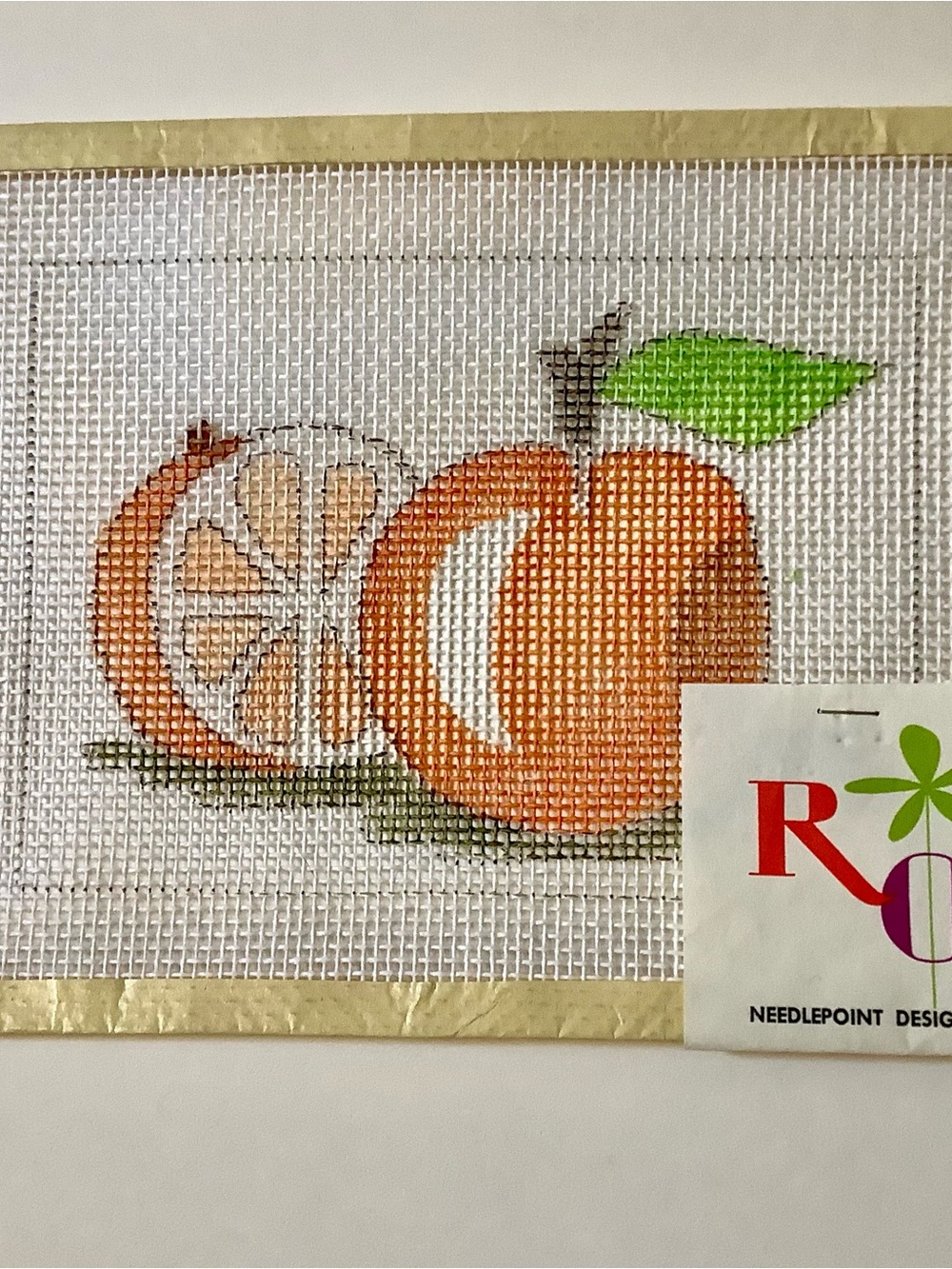 Vintage RO Needlepoint Designs
Hand Painted Orange Slice
Canvas